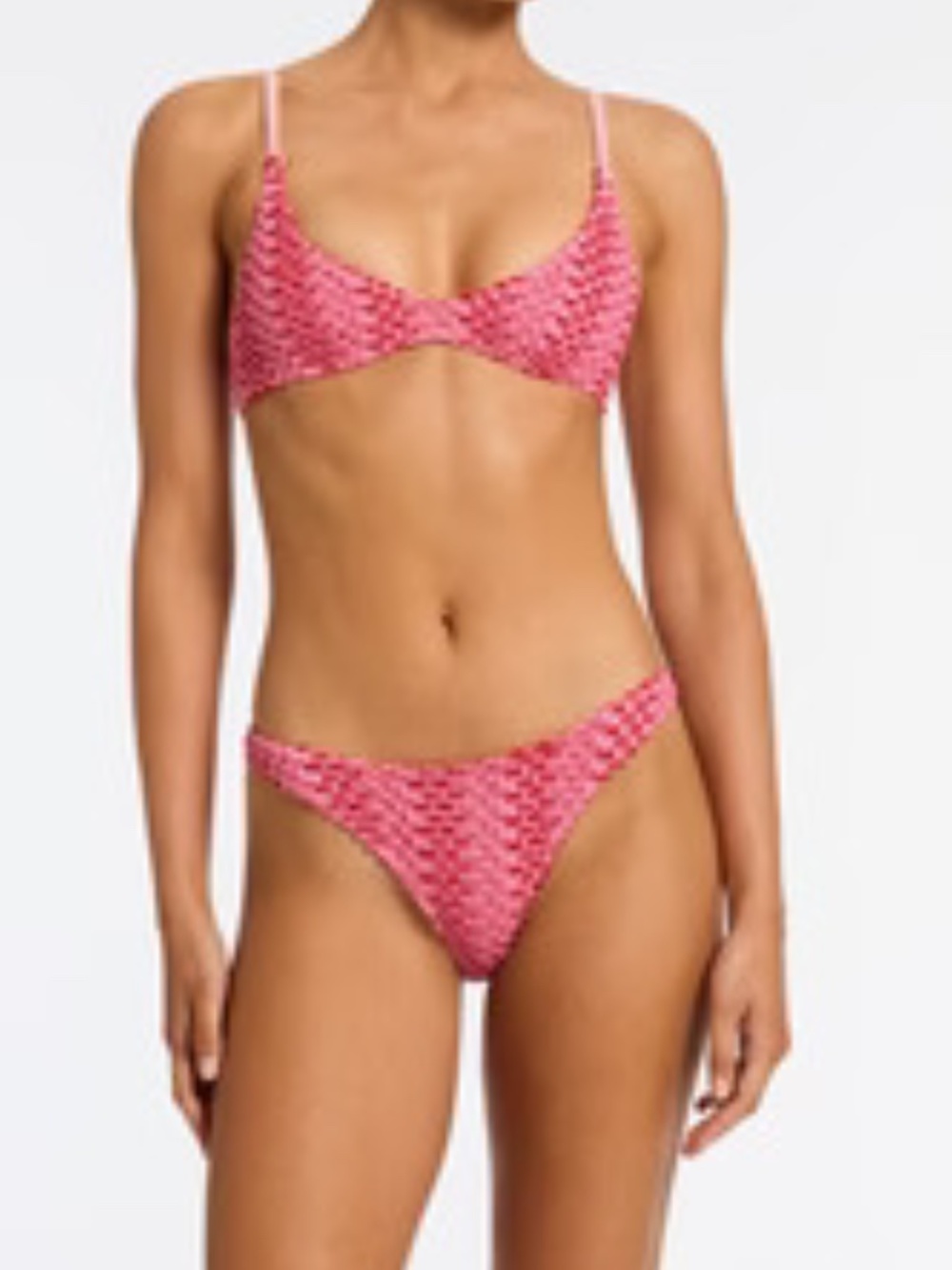 NWT Triangl Pink Crochet Bikini Set Maia Alina S+ XS - Picture 5 of 10